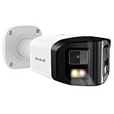 JideTech 4K Dual Lens PoE Security Camera Outdoor, 8MP 2.8mm Lens IP Bullet Cameras, 180° Wide-Angle View, Human/Vehicle Detection,98ft IR, Color Night Vision, 2-Way Audio, RTMP, RTSP(BC7)