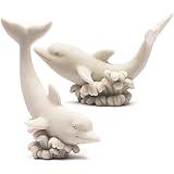 Bright Creations 2 Pack Paint Your Own Dolphin Figurine, DIY Ocean Sea Animal for Art & Craft Supplies, 3.5 x 5 inches