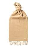 Glen Isla 100% Lambswool Scarf Plain Camel Beige - Made In Scotland