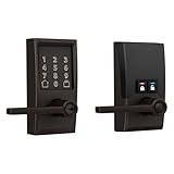 Schlage FE789WB CEN 716 LAT Encode WiFi Latitude Lever Smart Lock, Keyless Entry Touchscreen Door Lock with Century Trim, Aged Bronze