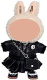 4-Piece Set Clothes for 17cm (6.7 in) Dolls (No Doll) – Dark Punk Streetwear Set Edgy Rebellious Street with Faux Leather Vest, Skirt, Cap & Mini Bag