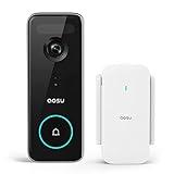 AOSU Doorbell Camera Wireless, 5MP Ultra HD, Support Local Storage, 2.4/5 GHz WiFi Video Doorbell with Homebase, Battery/Wired Powered, Work with Alexa & Google Assistant