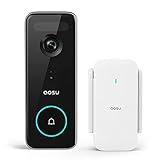 AOSU Doorbell Camera Wireless, 5MP Ultra HD, No Monthly Fee, 2.4/5 GHz WiFi Video Doorbell with Homebase, Battery/Wired Powered, Work with Alexa & Google Assistant