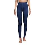 Lands' End Womens Silk Interlock Pants Deep Sea Navy Regular Medium