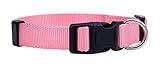 Native Pup Basic Nylon Dog Collar, Adjustable for Small, Medium, Large pet and Puppies Accessories, Cute Colors for Male, Female, boy, Girl, Puppy (Medium, Pink)