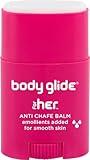 Body Glide For Her Anti Chafe Balm | Chafing stick with added emollients | Great for dry, sensitive skin and/or sensitive areas | Use on chest, bra, butt, groin, arm, and thigh chafing | 0.8oz