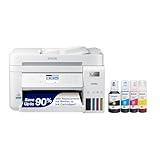 Epson EcoTank ET-3843 Wireless Color All-in-One Cartridge-Free Supertank Printer with Scanner, Copier, ADF and Ethernet-for The Ultimate Home Office, White