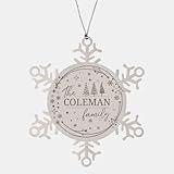 Christmas Ornament Gifts for Coleman - The Coleman Family - Christmas Snowflake Ornament Xmas Tree Engraved Stainless Steel Ornament Gifts Ideas for Friends Men Women