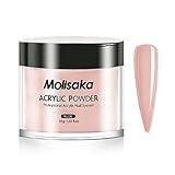 Molisaka Nude Acrylic Powder for Nails, Professional Acrylic Nail Powder,Lasting Acrylic Powder for Extension French Nail Art, Acrylic Nail Supplies Sets for Nails Beginners or Salon (1.58oz)