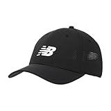 New Balance Adult Unisex Black 6 Panel Stretchable Performance Running Mesh Adjustable Hat