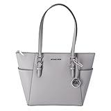 Michael Kors Charlotte Large Top Zip Tote (Pearl Grey/Silver Hardware)