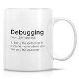 Retreez Funny Mug - Debugging Computer Coding Programming Programmer Software Engineer 11 Oz Ceramic Coffee Mugs - Funny Sarcasm Sarcastic Inspirational birthday gifts for friend coworker sis bro dad