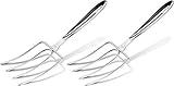 Stainless Steel Turkey Lifter,Set of 2 Heavy Roasted Turkey Meat Forks For Thanksgiving