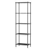 SINGAYE 5 Tier Shelf Wire Shelving Adjustable Storage Shelves Storage Rack,Standing Storage Shelf Units for Kitchen Closet Laundry Bathroom Pantry,Narrow Mesh Gaps,16”W x 10”D x 55”H,Black