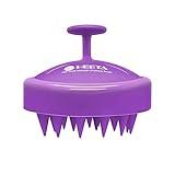 HEETA Shampoo Scalp Brush Massager Hair Growth, Scalp Scrubber with Soft Silicone Bristles for Hair Growth & Dandruff Removal, Hair Brush for Scalp Exfoliator, Purple