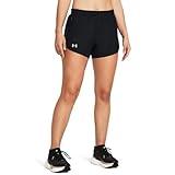 Under Armour Womens Fly by Shorts, (002) Black/White/Reflective, Medium