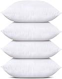 Utopia Bedding Throw Pillows (Set of 4, White), 18 x 18 Inches Pillows for Sofa, Bed and Couch Decorative Stuffer Pillows