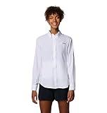 Columbia Womens PFG Tamiami II Long Sleeve Fishing Shirt, White, Medium
