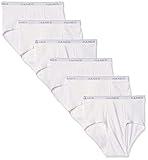 Hanes Men's 6-Pack FreshIQ Tagless Cotton Brief, White, Large
