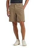 Lee Men's Extreme Motion Regular Fit Synthetic Flat Front Short, Tawny Brown