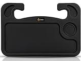 EcoNour 2 in 1 Car Steering Wheel Desk, Tray for Laptop Car Mount with Pen Holder| Food Tray for Eating with Drinks Holder | Multipurpose Travel Car Accessories