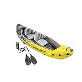 Intex 2-Person Inflatable Kayak Set w/Pump, Aluminum Oars, Adjustable Seats, Explorer K2 - Tandem Blow-up Raft for Adults, Great for Lakes or Rivers