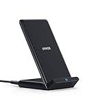 Anker 313 Wireless Charging Stand, Qi-Certified for iPhone 16/16 Pro/16 Pro Max/15/14/13, 10W Fast Charging for Galaxy S23/S22/S21 (No AC Adapter)