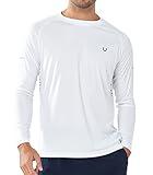 NORTHYARD Men's Sun Protection UPF 50+ Shirts Long Sleeve Running Workout Athletic Gym Shirt UV Swim Fish Rash Guard Hiking White L