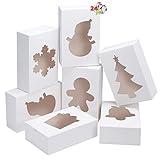 JOYIN 24 Pcs Christmas Cookie Boxes, Plain White Treat Boxes with Window 9’’x 6’’x 3’’ Bakery Gift Warpping Box for Xmas Holiday Party Favor Pastries, Cupcakes, Cookies, Brownies, Donuts Gift-Giving