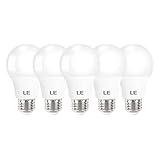 LE LED Light Bulbs 60 Watt Equivalent, 9W 800 Lumens Non-Dimmable, Daylight White 5000K, A19 E26 Standard Medium Base, 10000 Hour Lifetime 5 Count (Pack of 1)