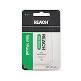 REACH Waxed Dental Floss, Mint, Plaque Remover for Teeth, Shred Resistant, Floss Slides Smoothly, Easy to Use, Waxed, Deep Cleaning Teeth, Oral Care, PFAS Free, for Adults & Kids, 1 Pack, 200 yd