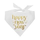 Happy New Year Party 2025 Dog Bandana (White, OS 970)