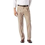 Dockers Men's Classic Fit Easy Khaki Pants-Pleated (Standard and Big & Tall), Timberwolf, 34W x 30L