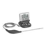 Polder Classic Digital Thermometer and Timer, Meat Thermometer for Cooking, Stainless Steel Probe, 24-Hour Countdown Timer with 40" Long, High-Heat Silicone Cord