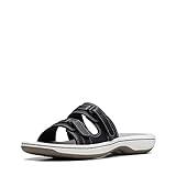 Clarks Women's Breeze Piper Slide Sandal, Black, 9