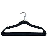 Simplify 10 Super Slim Velvet Huggable Hangers in Black