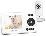 OKAIDI Video Baby Monitor with Camera and Audio, 2.4'' Portable Travel Baby Monitor No WiFi, Infrared Night Vision, VOX Mode, 1000ft Long Range, Ideal for Baby/Pet/Elderly