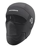 ROCKBROS Balaclava Ski Mask Fully Inclusive Anti-Fall Pad Headgear Fleece Balaclava for Men Bicycle Motorcycle Warm Ski Mask Black