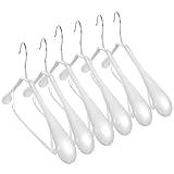 Trrcylp 5 Pack Heavy Duty Metal Suit Hangers Soft Flexible Gloss Grippy Clothes Hanger Wide Shoulder Non Slip Thick Coat Hanger (White)