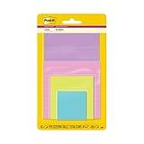 Post-it Super Sticky Notes, Assorted Sizes, 4 Pads, 2x the Sticking Power, Supernova Neons, Neon Colors, Recyclable (4622-SSMIA)