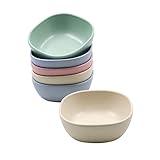 6PCS 4.5 OZ Small Dessert Bowls, 3.7 x 3.7 x 1.2 In Stacked Pinch Bowls, Wheat Straw Mini Prep Bowls, Unbreakable Dipping Saucers for Side Dishes, Seasoning, Snack, Appetizer (Multicolor)