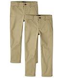 The Children's Place Boys Stretch Skinny Chino Pants,Flax 2 Pack,10