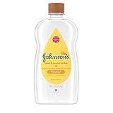 Johnson's Baby Oil, Mineral Oil Enriched with Shea & Cocoa Butter to Prevent Moisture Loss, Hypoallergenic, 20 fl. oz