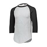 Augusta Sportswear mens Baseball Jersey 2.0 3 4 Sleeve, Athletic Heather/Black, 3X-Large US