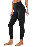 CRZ YOGA Womens Brushed Naked Feeling Workout Leggings 25" - High Waisted Gym Compression Tummy Control Yoga Pants Black Medium