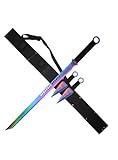 Fantasy Master 28-Inch Rainbow Fantasy Sword with 2pcs 6" Throwers and Nylon Sheath
