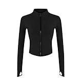 Zyrulix Women’s Lightweight Athletic Jacket Full Zip Running Track Jacket Yoga Tops Sports Workout Jackets with Thumb Holes