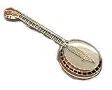 Banjo Enamel Lapel Pin, Bluegrass Banjo Design