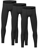 4 or 3 Pack Youth Boys' Compression Leggings Tights Athletic Pants Sports Base Layer for Kids Cold Gear 3 Black M