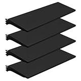 NectaCol 4 Packs Gondola Shelves 35 1/4”L x 11 1/2”W for Industrial Grade Black Pegboard Display Rack，4 Shelves for Gondola Units, Extra 8 Pieces Supply Arms, Black